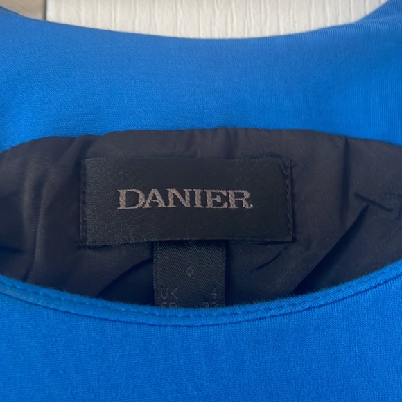 Danier Genuine Leather and stretch fabric dress in blue and black SIZE M - Picture 7 of 9
